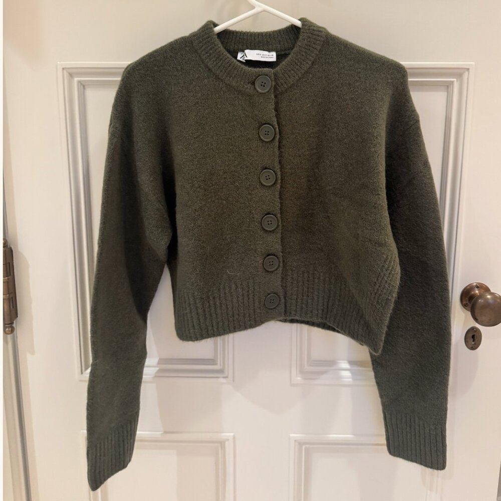 ZARA Green Cardigan size small like new